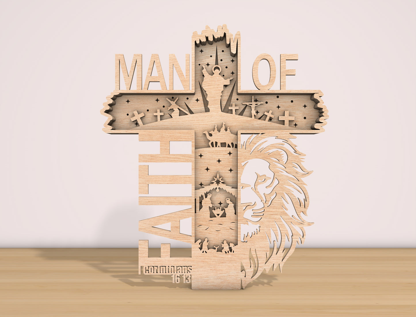 Man of God Son of Man Multilayer Cross SVG Bundle for Glowforge and xTool