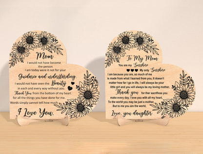 Mom Sunflower Poem Plaque SVG Bundle for Glowforge and LightBurn