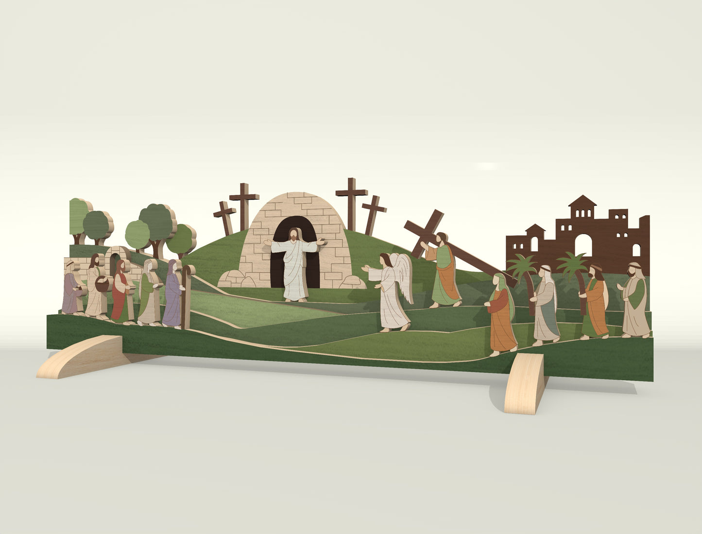 Easter Resurrection Scene Multilayer SVG Jesus for Glowforge and xTool