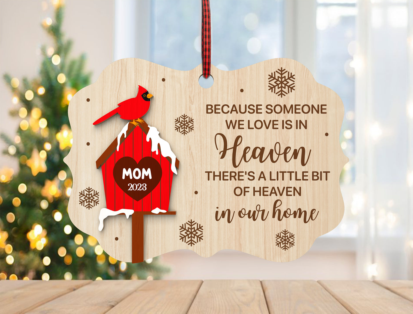 Cardinal Birdhouse Memorial Ornament SVG Laser Cut File for xTool