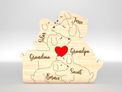 Personalized Dog Family Puzzle Sign SVG for xTool and Glowforge