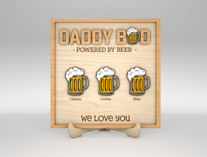 Grandpa Powered by Beer Sign SVG Laser Cut File for Glowforge and xTool