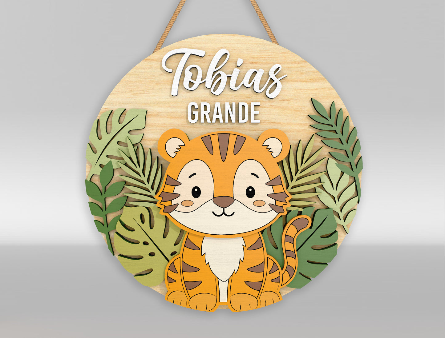 Personalized Safari Nursery Sign SVG for xTool and Glowforge