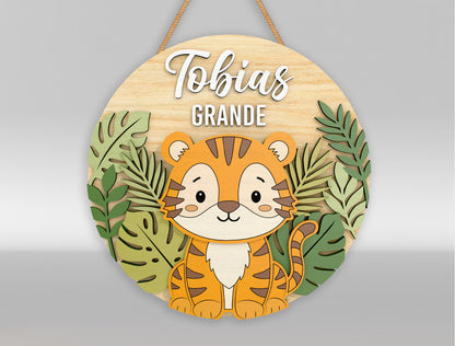 Personalized Safari Nursery Sign SVG for xTool and Glowforge
