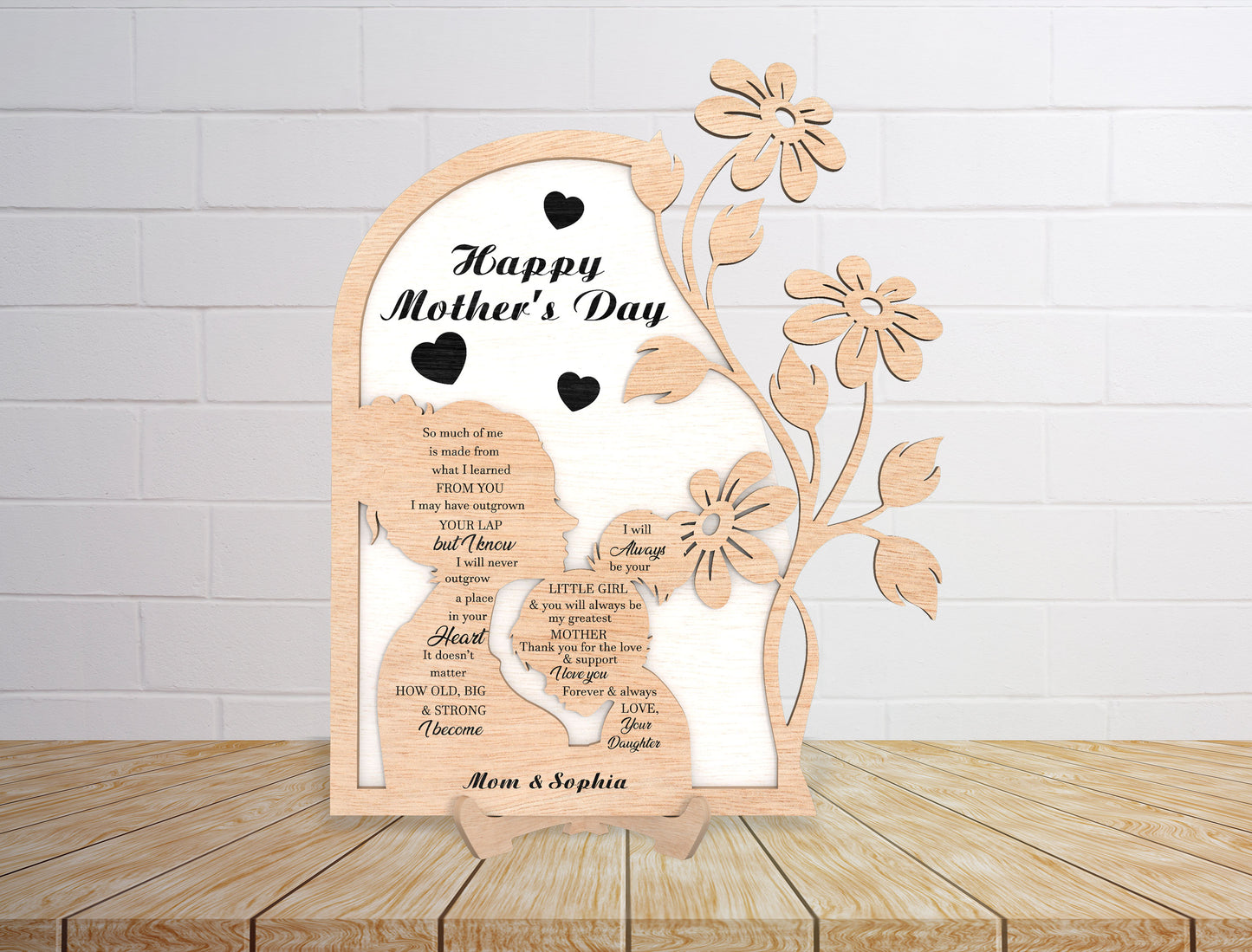 Happy Mother's Day Floral Sign SVG Bundle for xTool and LightBurn