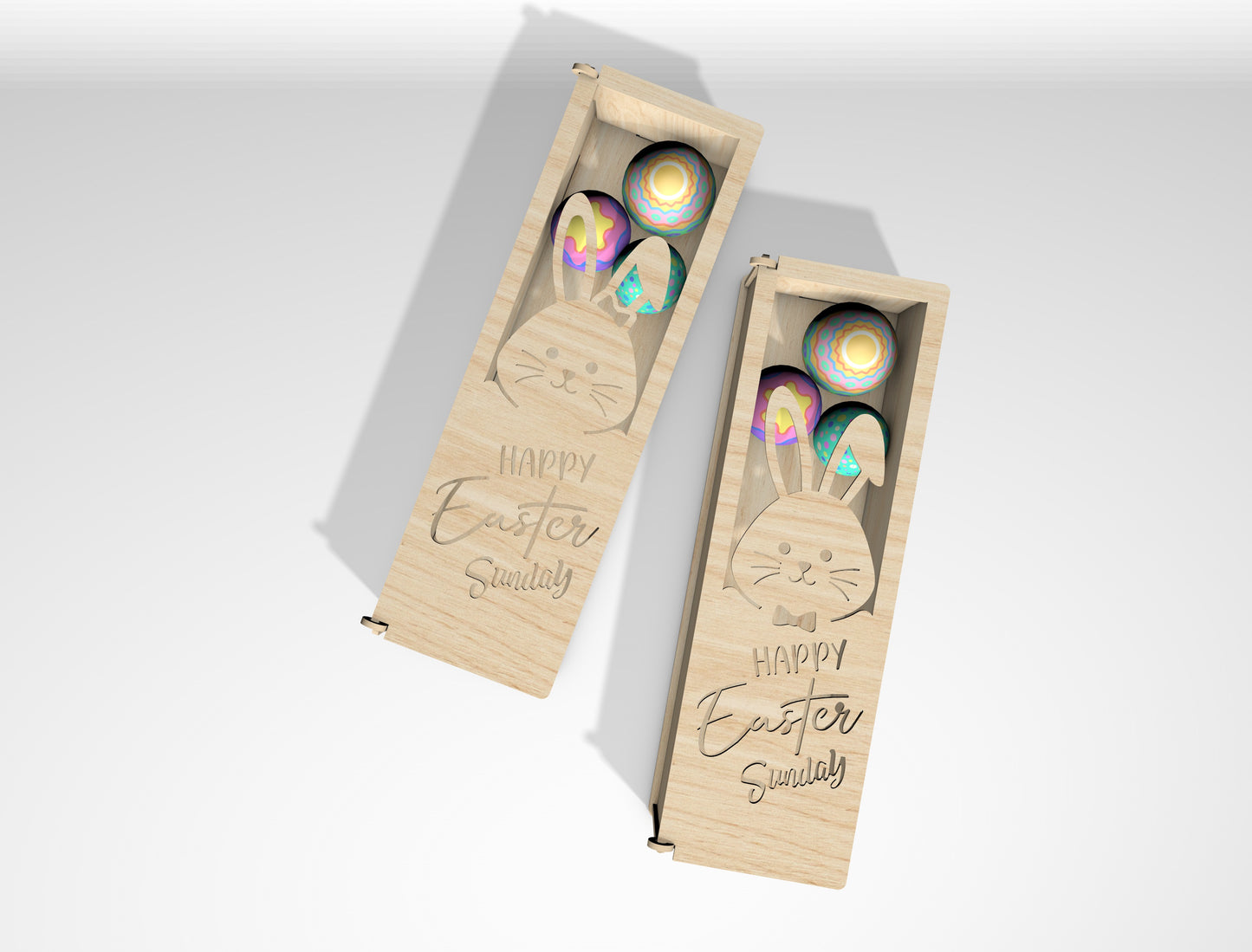 "Happy Easter Sunday" Easter Gift Box SVG Bunny Treat for Glowforge and xTool