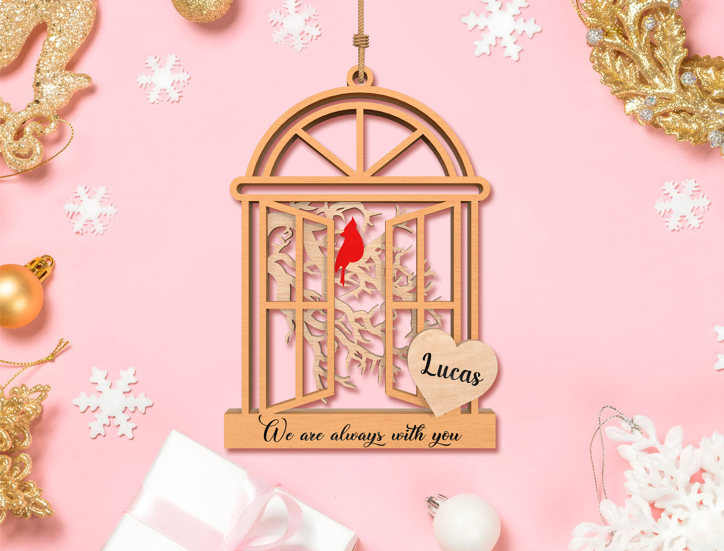 Memorial Window Ornament SVG Laser Cut File for Glowforge