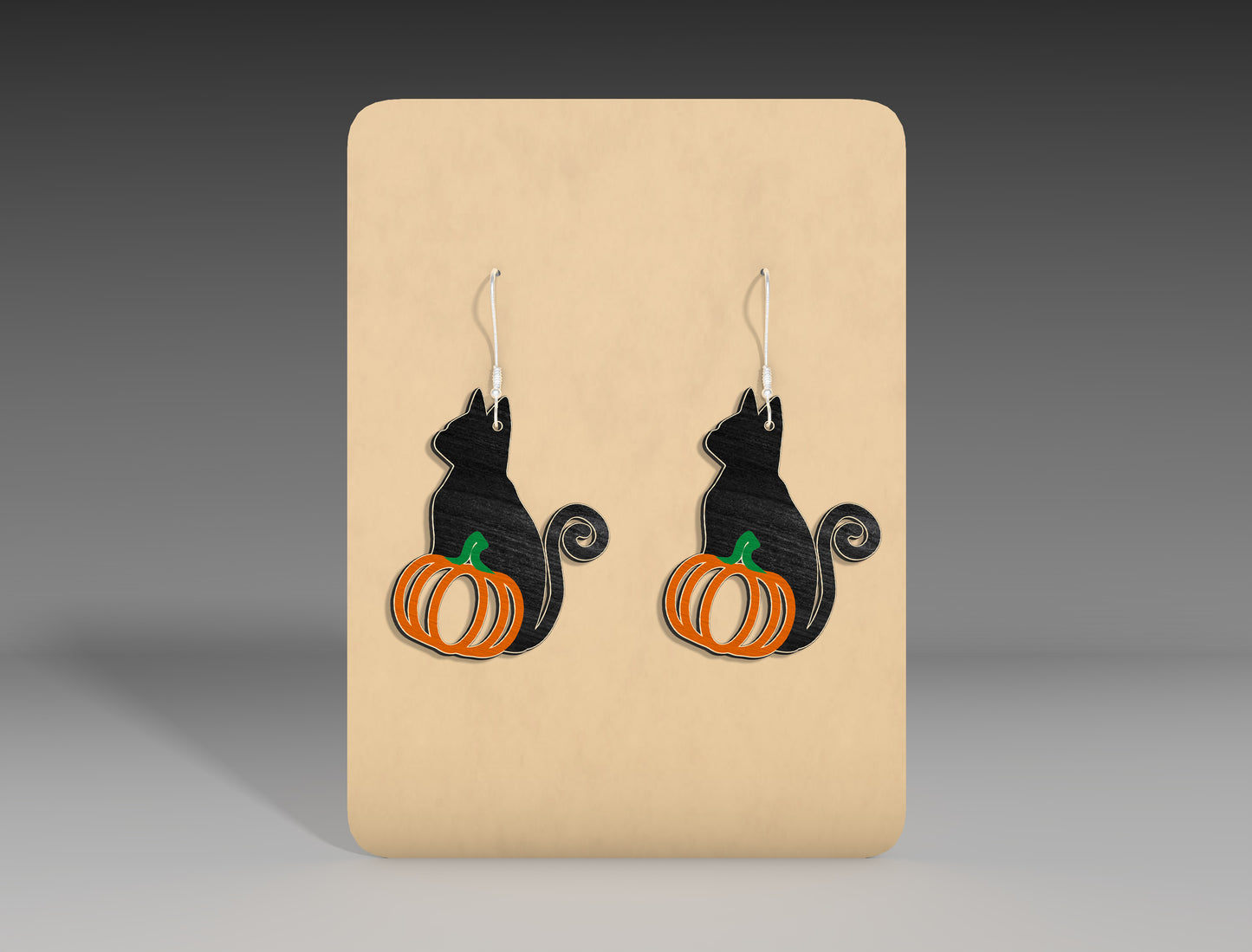 Halloween Black Cat Pumpkin Earrings SVG Bundle 3 Designs for LightBurn xTool Glowforge