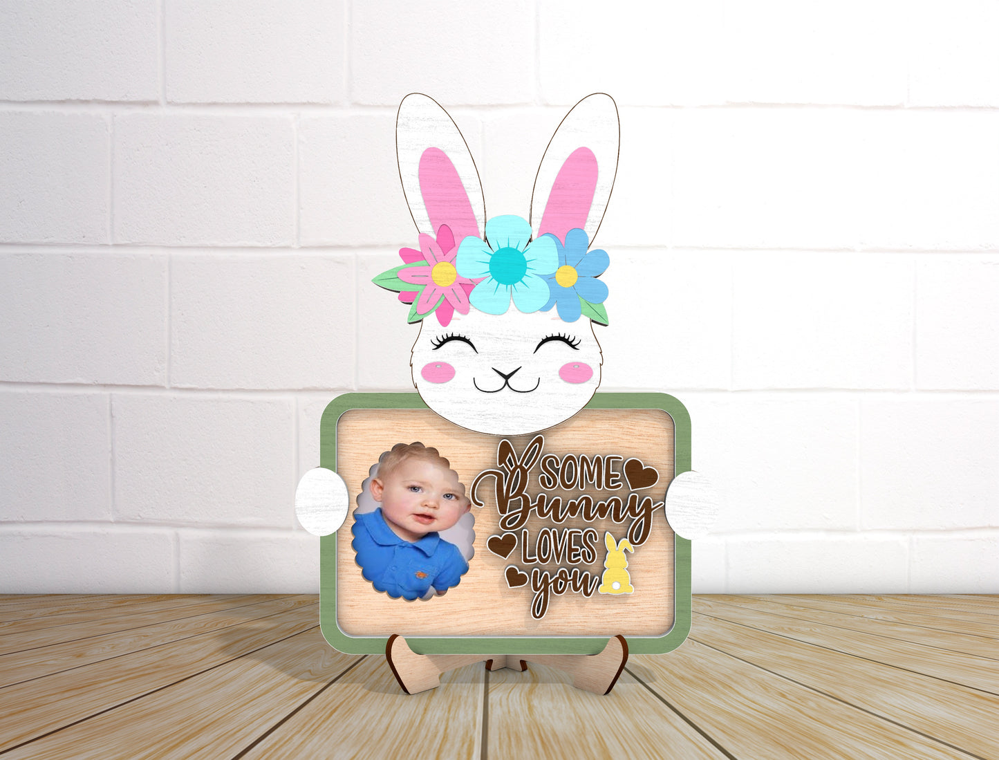 Easter Bunny Photo Frame SVG Bundle Cute Bunny 5 Designs for LightBurn