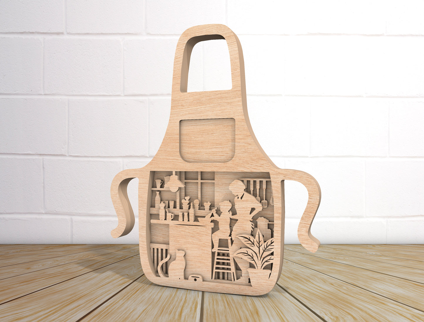 Mom Kitchen Apron Sign SVG Mother's Day Kitchen Decor for LightBurn
