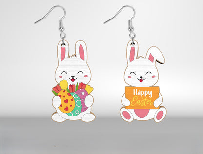 Easter Bunny Earrings SVG Set 10 Designs Cute Jewelry for LightBurn and xTool
