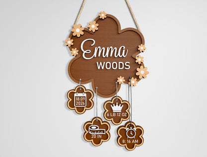 Woodland Baby Name Sign SVG File for Glowforge and xTool