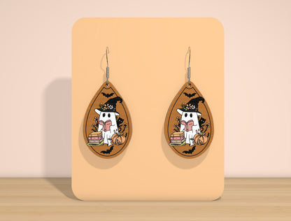 Halloween Ghost Teardrop Earrings SVG Bundle for Glowforge xTool LightBurn 8 Designs