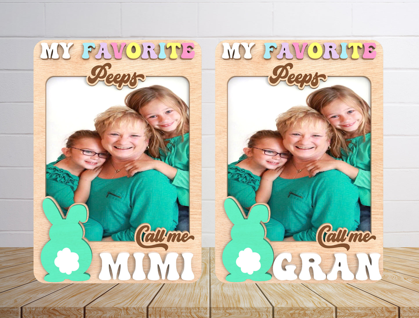 My Favorite Peeps Photo Frame SVG Easter Bunny Family for Glowforge