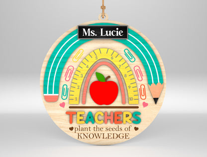 Personalized Teacher Ornament SVG Bundle for Glowforge and xTool