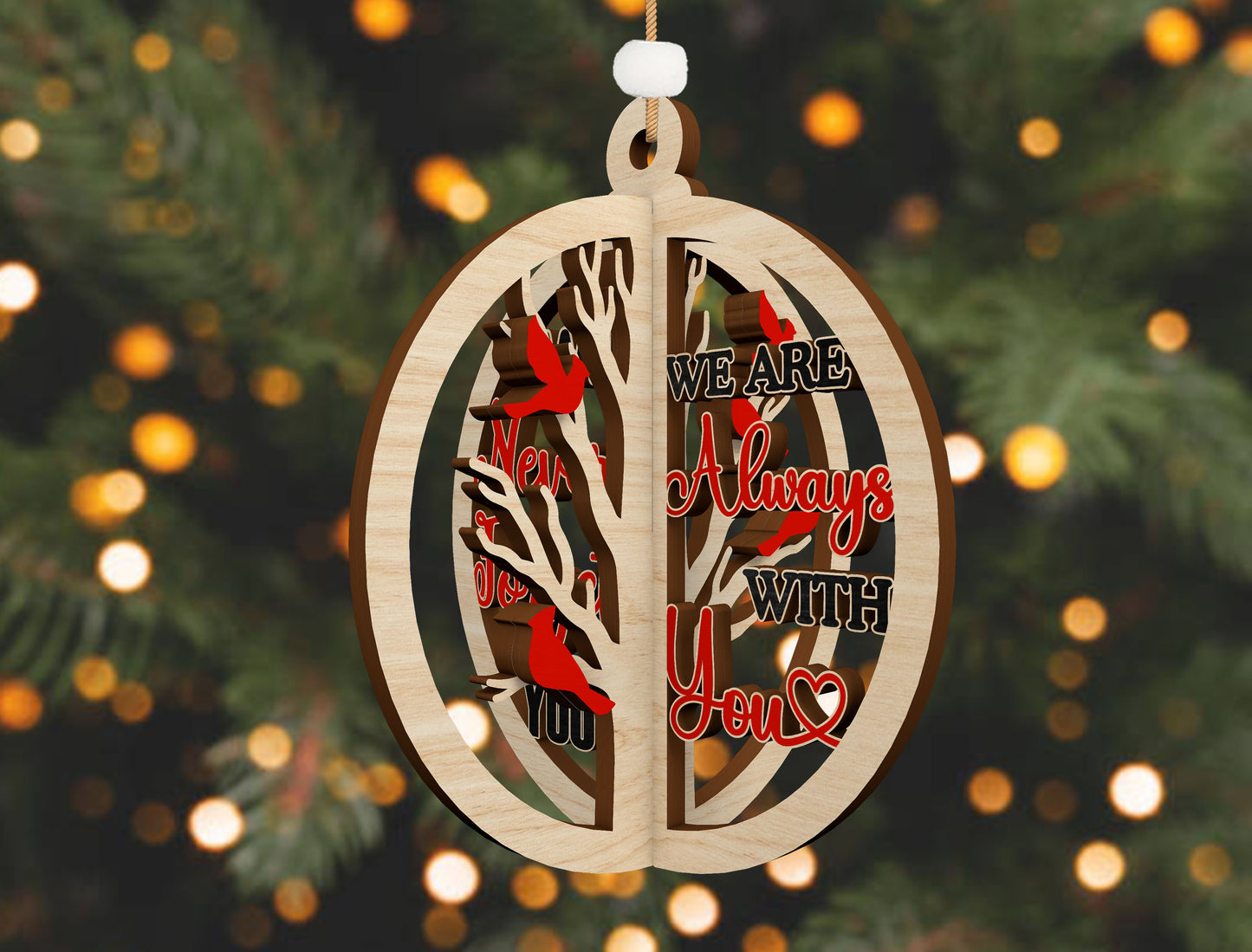 3D Split Memorial Ornament SVG Bundle for Glowforge and LightBurn
