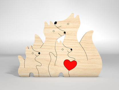 Personalized Animal Family Puzzle SVG for Glowforge and xTool