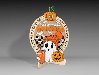 Halloween Ghost Countdown Calendar SVG for LightBurn Glowforge xTool