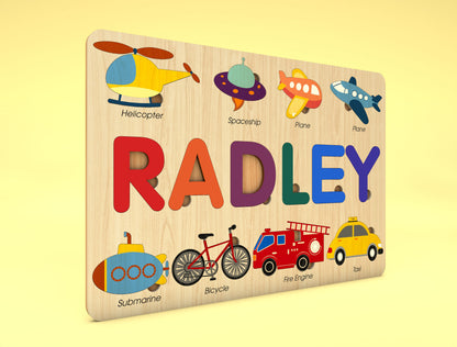 Transportation Name Puzzle SVG for Glowforge and LightBurn