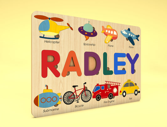 Transportation Name Puzzle SVG for Glowforge and LightBurn