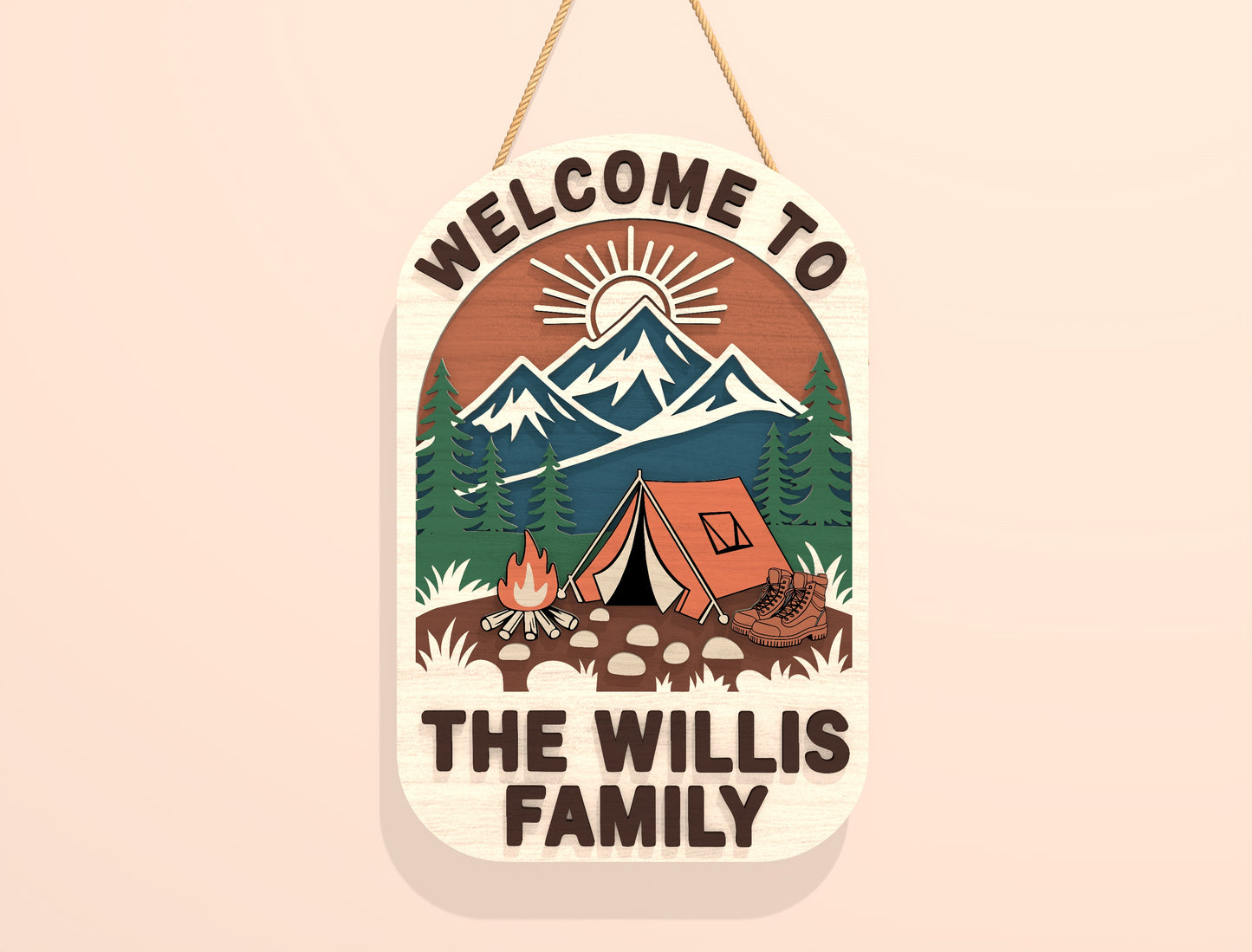 Personalized Campsite Door Sign SVG Bundle for Glowforge and xTool