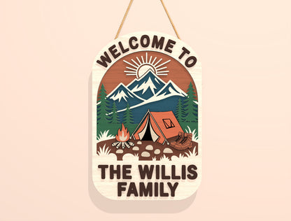 Personalized Campsite Door Sign SVG Bundle for Glowforge and xTool
