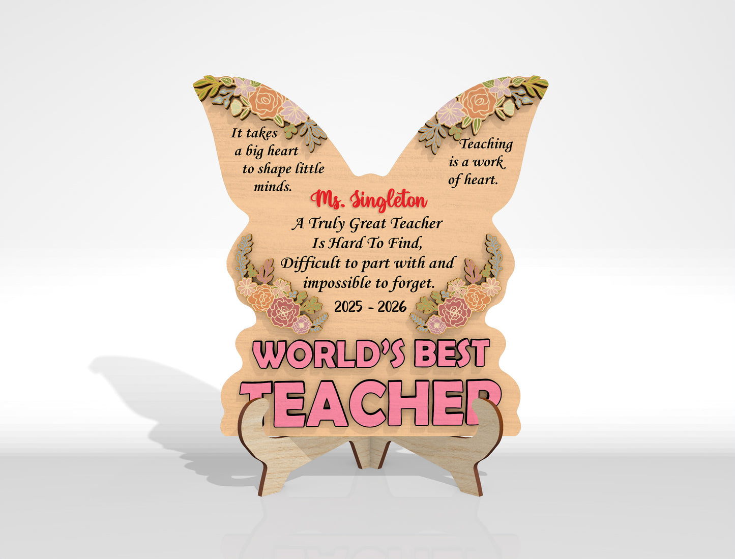 Personalized Teacher Appreciation Plaque SVG Bundle Laser Cut File for Glowforge and xTool
