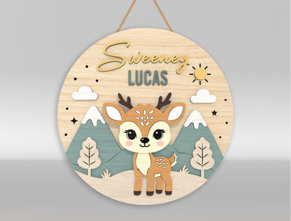 Woodland Fox Nursery Name Sign SVG for Glowforge and LightBurn