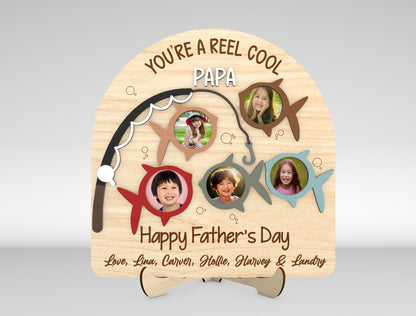 Father's Day Fishing Photo Frame SVG Laser Cut File for xTool and Glowforge