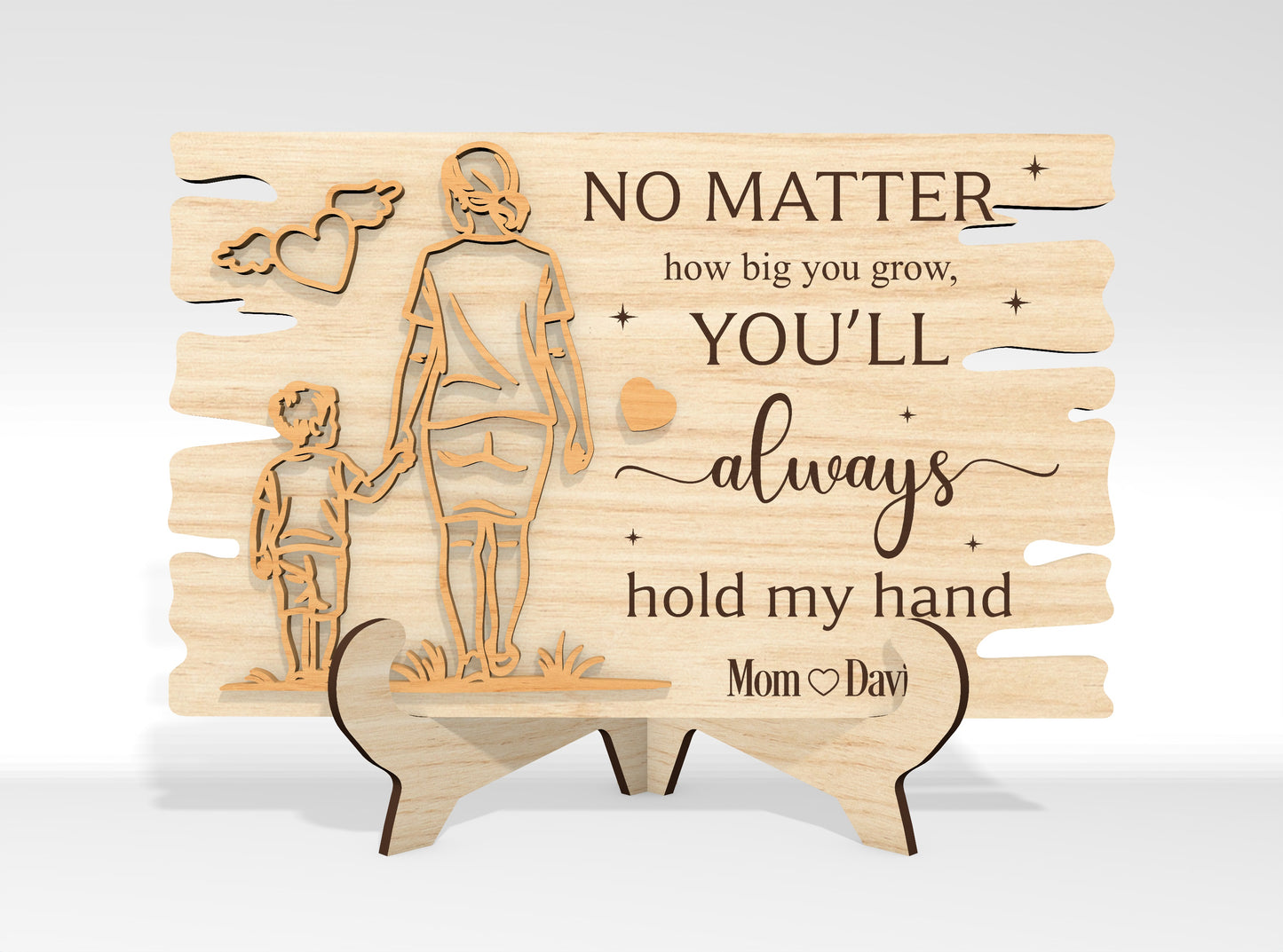 Mom and Baby Line Art Standing Decor SVG Bundle for LightBurn and xTool
