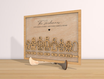 Personalized Family Sign SVG Custom Name Tabletop Laser Cut File for Glowforge and xTool