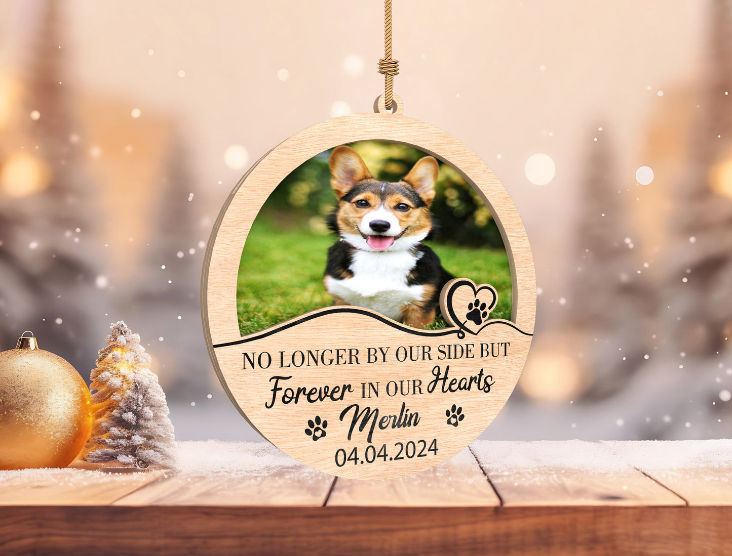Pet Photo Memorial Ornament SVG for Glowforge and LightBurn