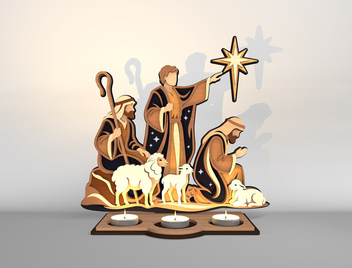 Nativity Candle Holder SVG Bundle 10 Designs Glowforge xTool