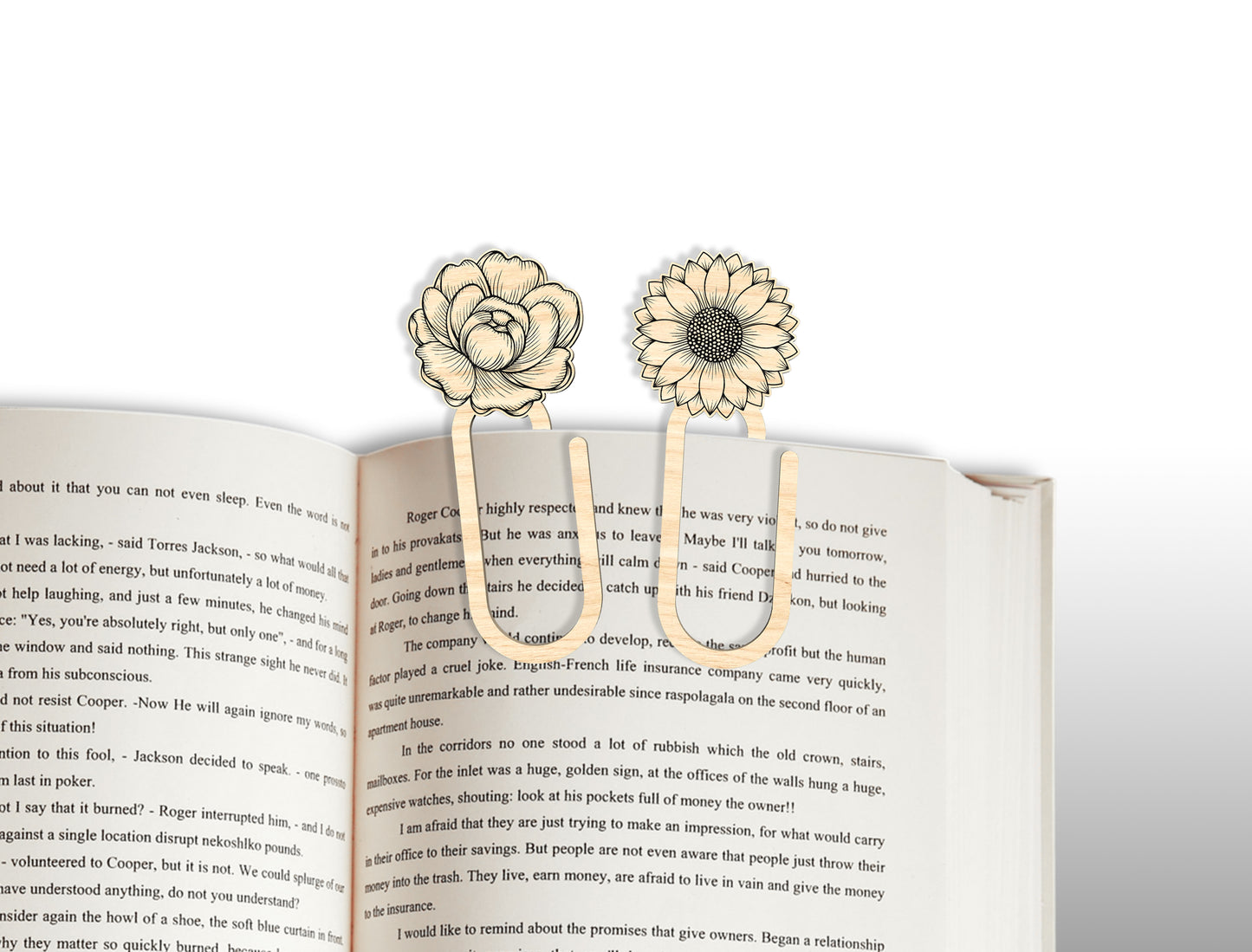 Floral Bookmark Paperclip SVG Bundle Laser Cut File for LightBurn and Glowforge