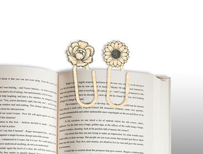 Floral Bookmark Paperclip SVG Bundle Laser Cut File for LightBurn and Glowforge