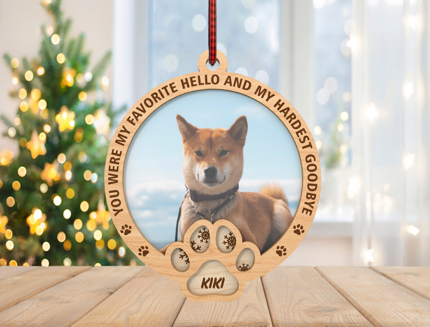Pet Memorial Ornament SVG Forever in Our Hearts Laser Cut File for LightBurn and xTool
