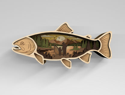 Fish SVG Bundle for Glowforge xTool LightBurn Multilayer Laser Cut File