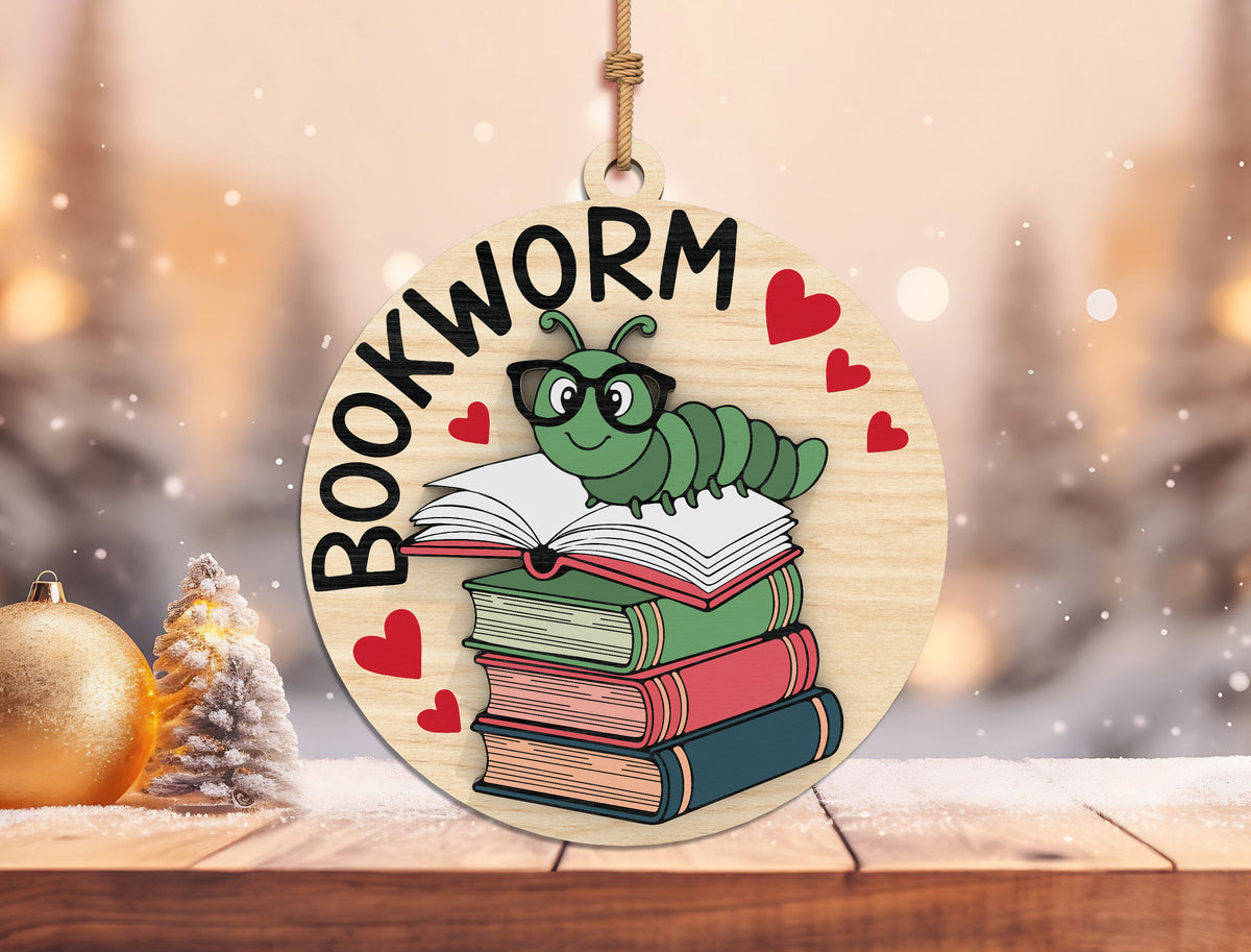 Book Lover Christmas Ornament SVG Bundle 3
