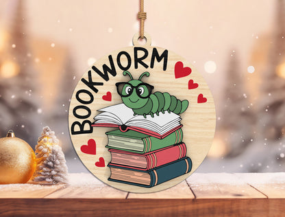 Book Lover Christmas Ornament SVG Bundle 3