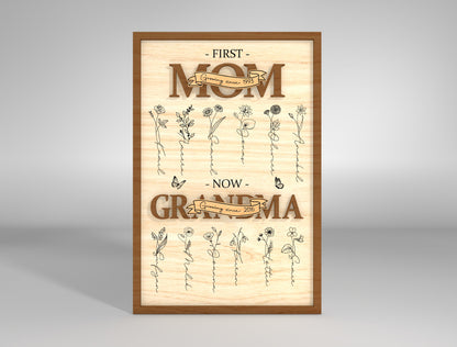 Birth Month Flower Frame SVG Mom to Grandma Bundle for LightBurn