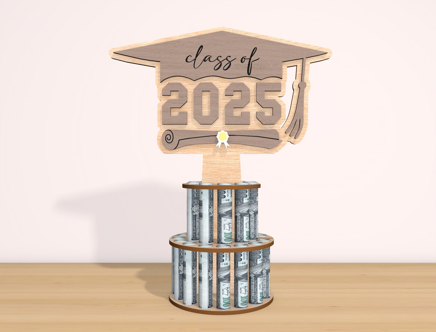 Graduation Money Cake Topper SVG Laser Cut File for xTool and Glowforge