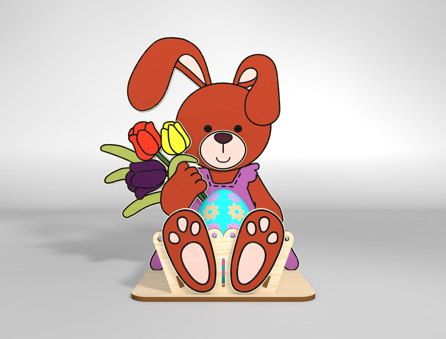 Easter Bunny Egg Holder SVG Bundle Cute Candy for Glowforge and xTool