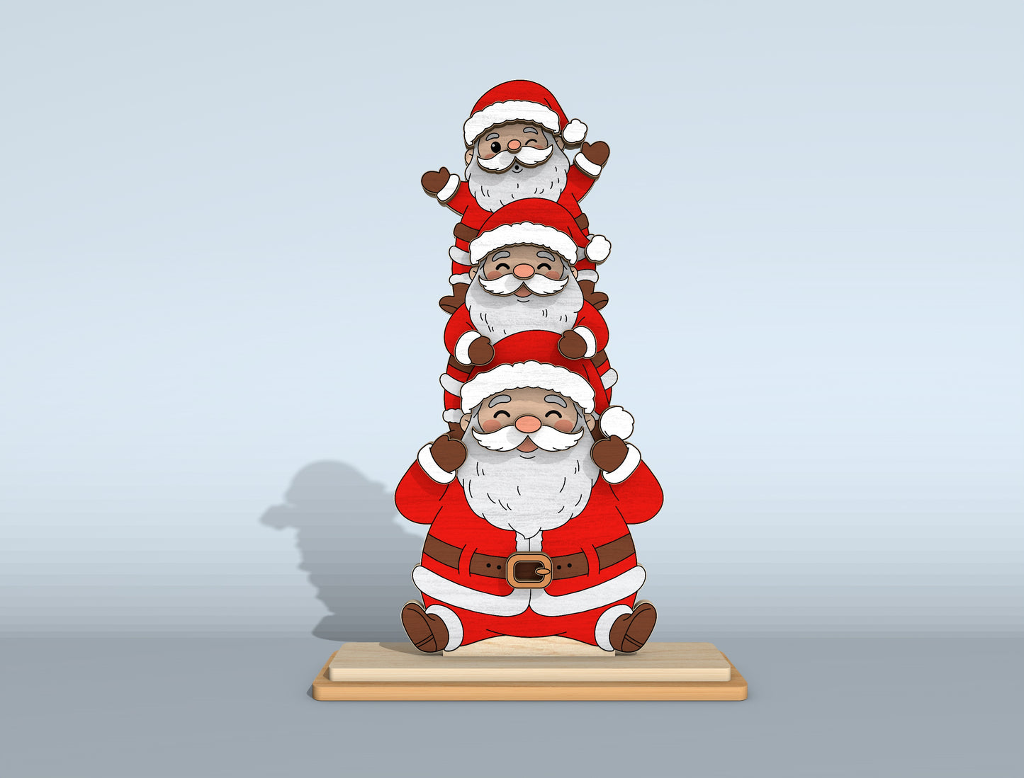 Christmas Stacked Characters Tabletop Decor Laser Cut File | Ready to Cut | Glowforge, xTool, LightBurn, etc.