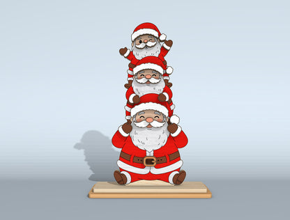 Christmas Stacked Characters Tabletop Decor Laser Cut File | Ready to Cut | Glowforge, xTool, LightBurn, etc.