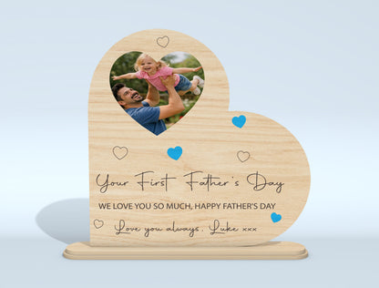 Personalized Heart Shaped Dad Photo Frame SVG Laser Cut File for LightBurn and xTool