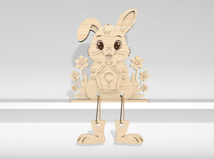 12 Easter Bunny Shelf Sitters SVG Laser Cut File for Glowforge and xTool