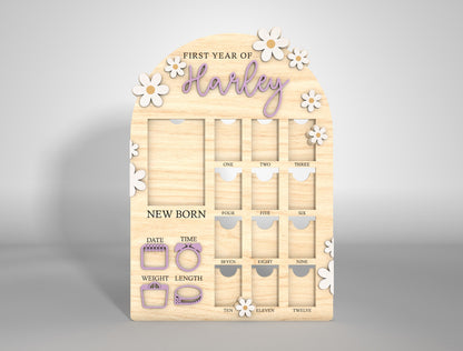 Personalized Baby Milestone Frame SVG for xTool and Glowforge