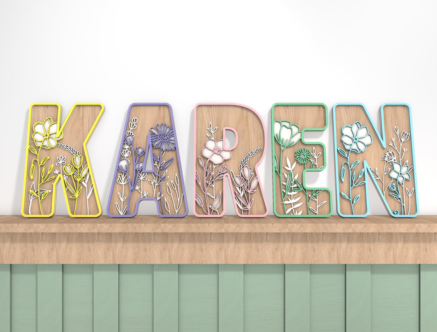 Floral Alphabet SVG Bundle for Glowforge and xTool Laser Cut File