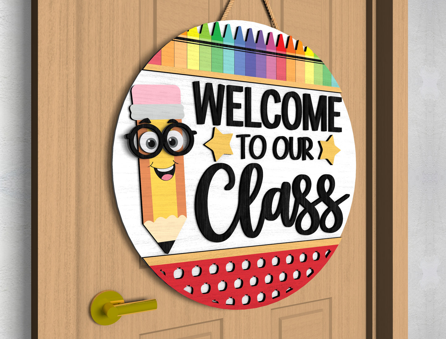 Welcome To Our Class Door Hanger SVG for Glowforge and LightBurn