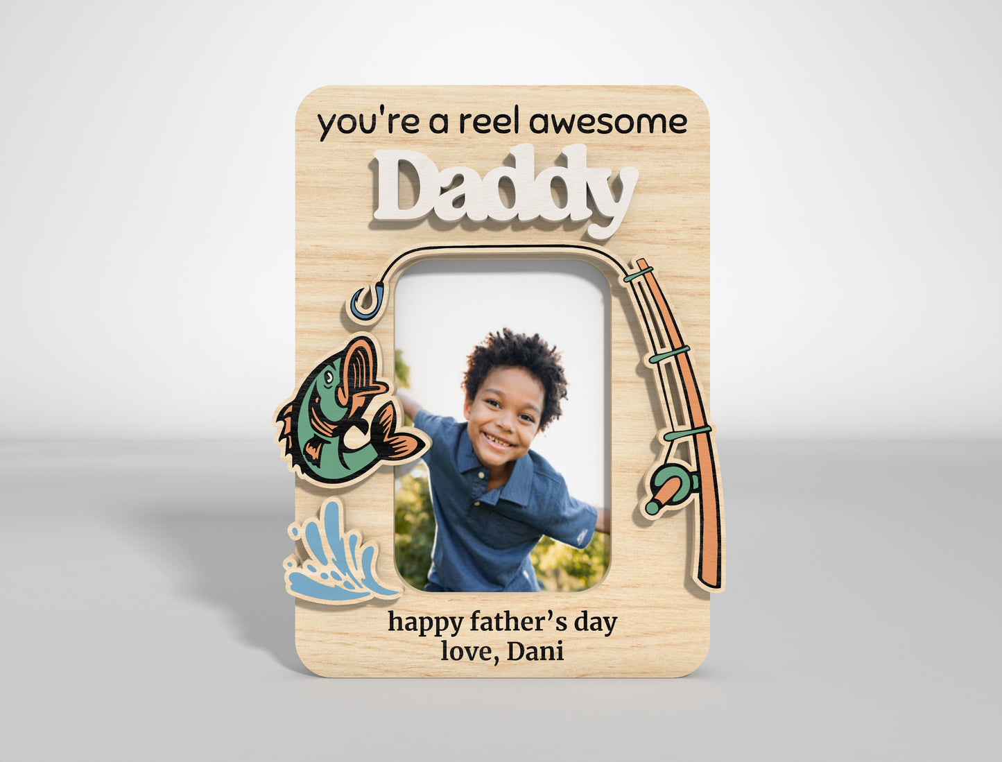 Dad Fridge Photo Magnet SVG Bundle Laser Cut File for xTool and LightBurn